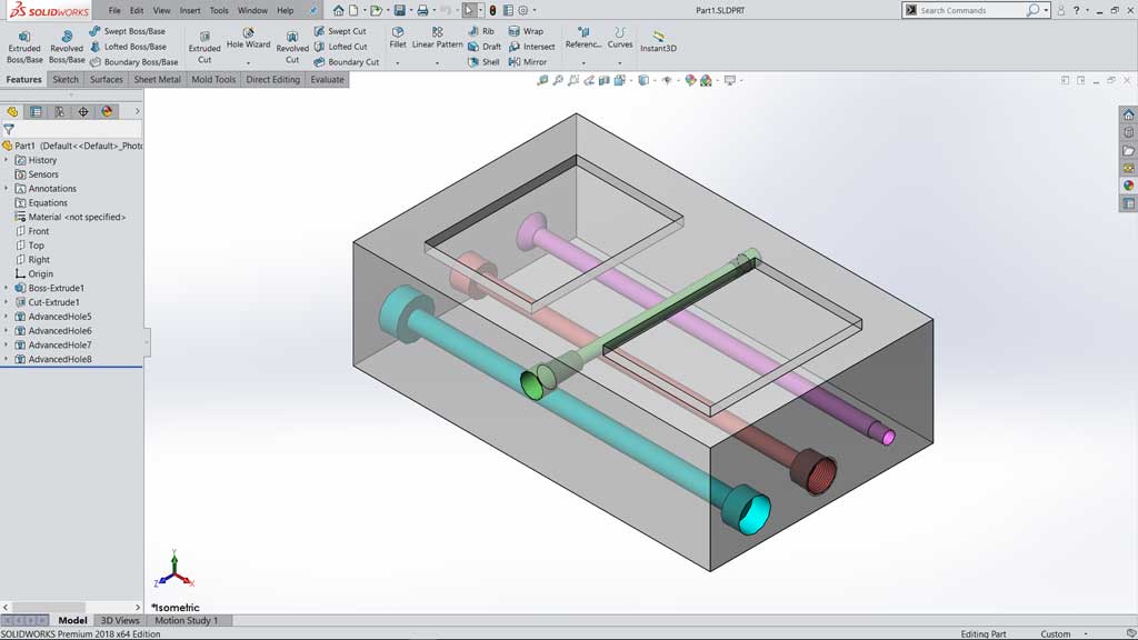 How to Use the Advanced Hole Tool in SOLIDWORKS