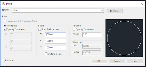 block insert scale factor with gstarcad