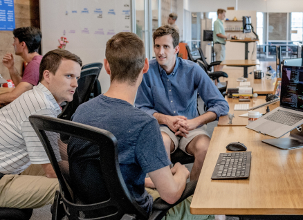 engineers collaborating in office